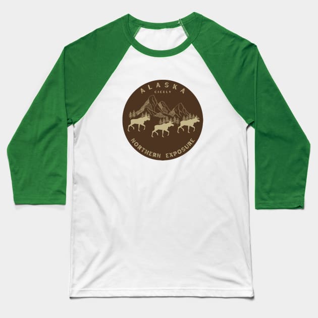 Northern Exposure Cicely Alaska Baseball T-Shirt by Alexander S.